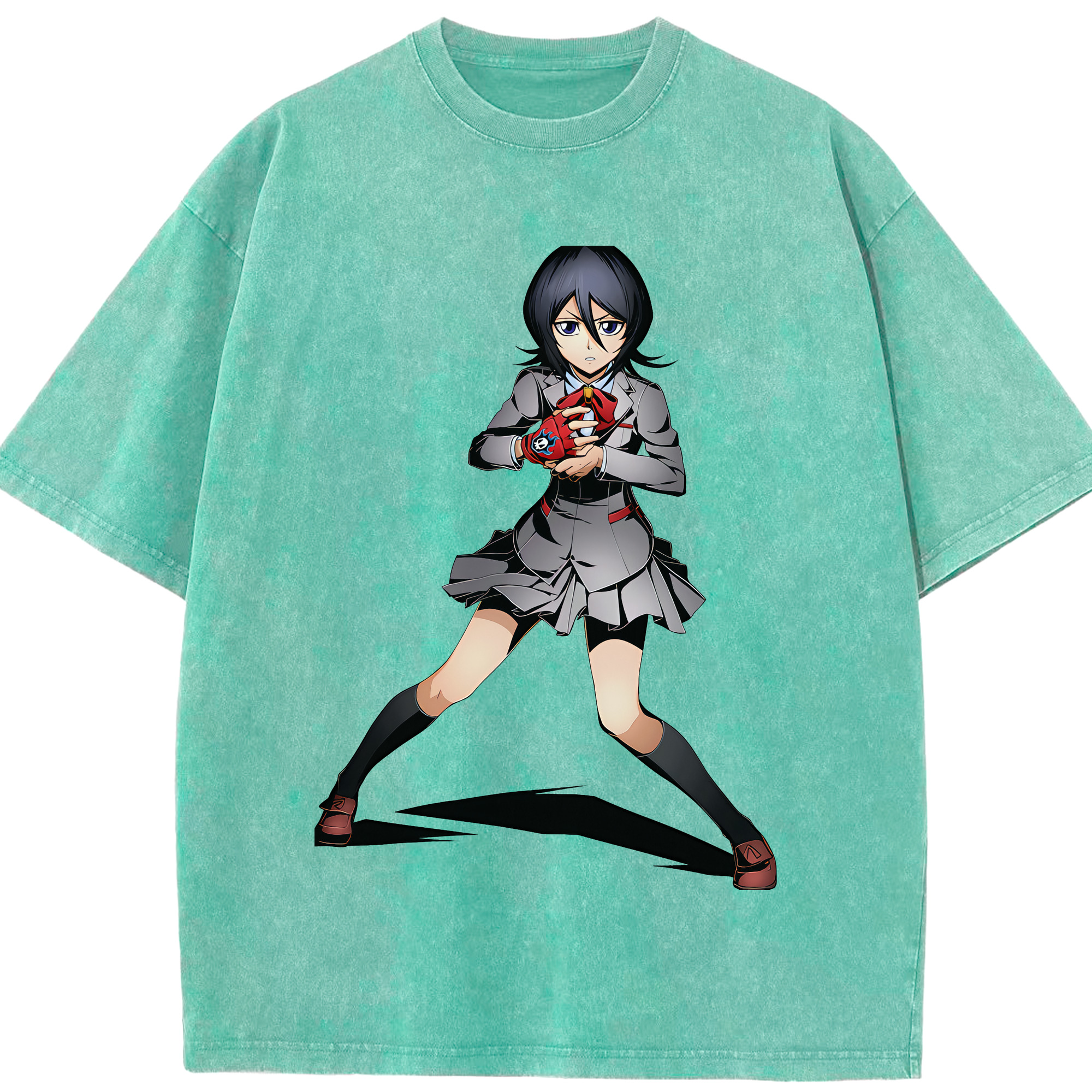 （画像用） ブリーチ 朽木ルキア BLEACH Kuchiki Rukia 綿100% ヴィンテージ風 半袖Tシャツ（フロントプリント）